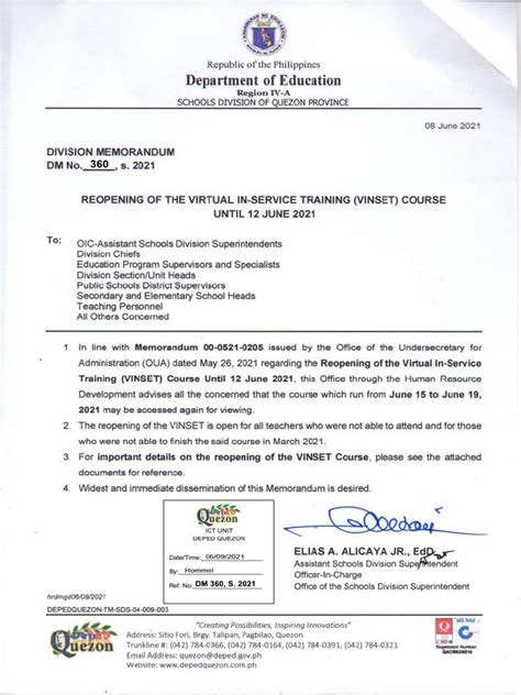 immigration dagupan|DIV MEMO NO 146 s2021 REOPENING OF THE VIRTUAL INSET.